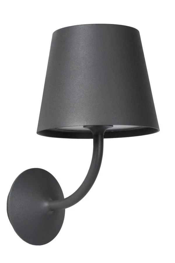 Lucide JUSTIN - Wandlamp Binnen/Buiten - LED Dimb. - 1x7W 3000K - IP65 - Zwart - uitgezet